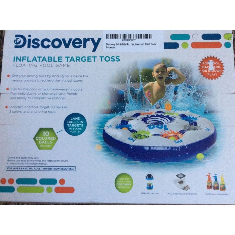 Inflatable Target Toss Floating Pool Game with 10 Balls and Tether Rope, for Swi - Picture 5 of 10